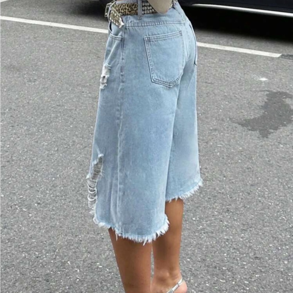 Denim Distressed Women Shorts - Picture 4 of 5